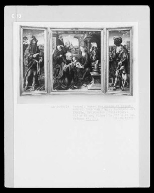 Triptychon mit der Anbetung der heiligen drei Könige
