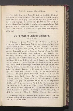 Die modernen Allianz-Missionen