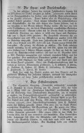 V. Das Schulmuseum.