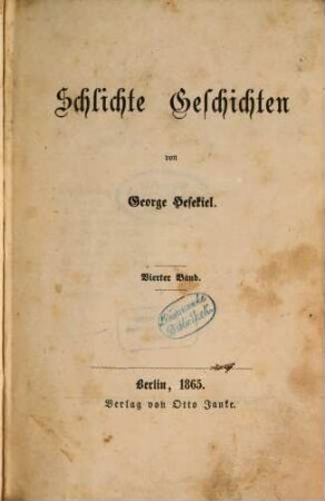 Schlichte Geschichten, 4. Band