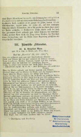 III. Römische Litteratur