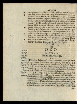 Locus II. De Deo