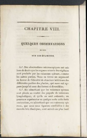 Chapitre VIII. Quelques observation de plus sur les étamines