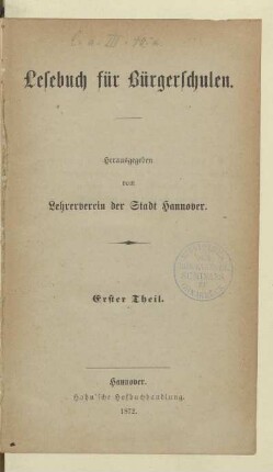 Erster Theil, [Schülerband]: [Erster Theil, [Schülerband]]