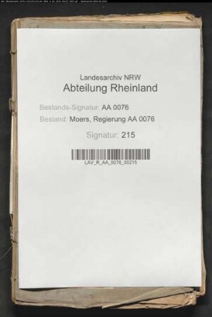 Generalia in Kirchen-, Schul- und Armenwesen I