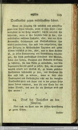 24. Brief des Verfassers an den Jüngling