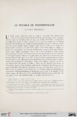 2: Le retable de Weiterswiller