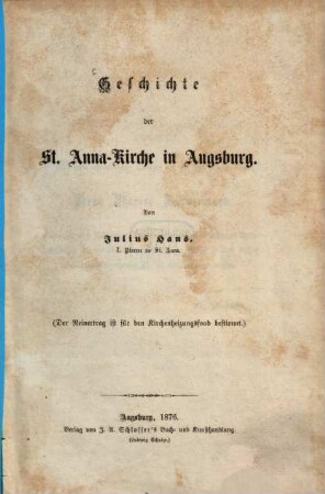 Geschichte der St. Anna-Kirche in Augsburg
