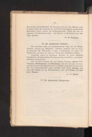 37. Der akademische Gesangverein.
