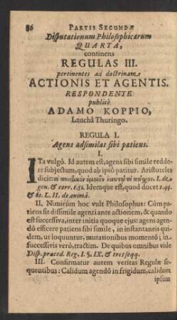 Disputationum Philosophicarum Quarta