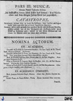 Nomina Actorum.