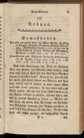 III. Redner.