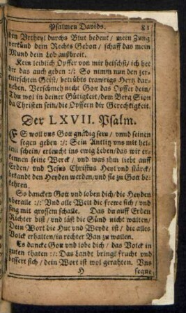 Der LXVII. Psalm.