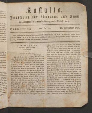 Ausgabe vom 26. September 1831.
