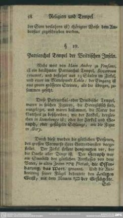 §. 19. Patriarchal Tempel der Britischen Inseln