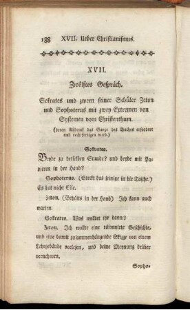 XVII. Zwölftes Gepräch.