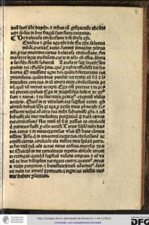 [B]enedico et gratias ago tibi domine Ihesu Christe, salvator mundi, puritatis autor...
