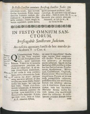 In Festo Omnium Sanctorum