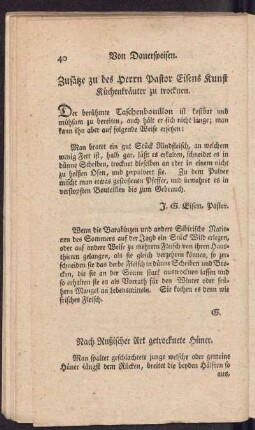 Zusätze zu des Herrn Pastor Eisens Kunst Küchenkräuter zu trocknen