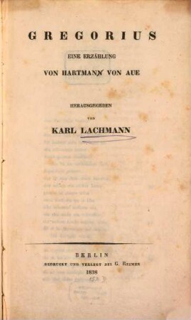Gregorius : Eine Erzählung
