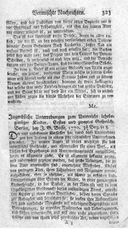 Jugendliche Unterredungen zum Unterricht lehrbegieriger Kinder. Gespräch 1.2.