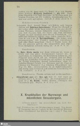 X. Krankheiten der Harnwege und männlichen Sexualorgane