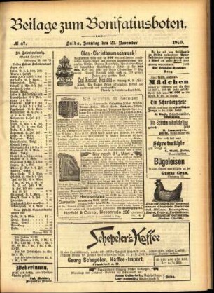 Zweite Ausgabe vom Sonntag, den 25. November 1900.