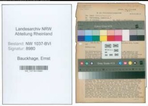 Entnazifizierung Ernst Bauckhage , geb. 03.08.1900 (Stadtkassenangestellter)