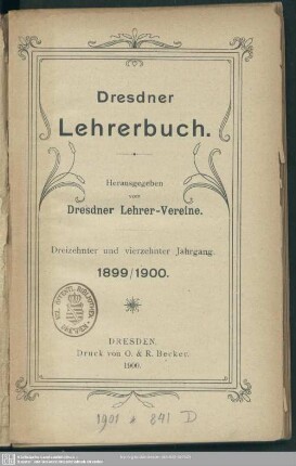 13/14.1899/1900: Dresdner Lehrerbuch