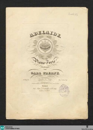 Adelaide : Lied von L. van Beethoven; für das Pianoforte
