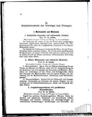 I. Mathematik und Mechanik
