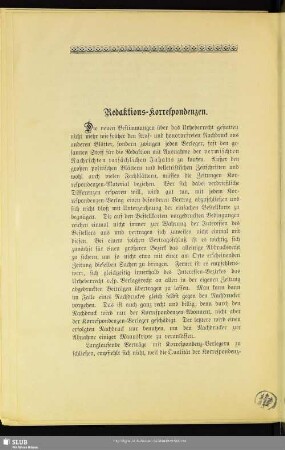 Redaktions-Korrespondenzen