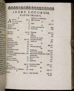 Index Locorum, Partis Prioris.