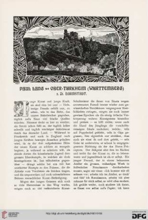 Paul Lang - Ober-Türkheim (Württemberg) z.Zt. Darmstadt