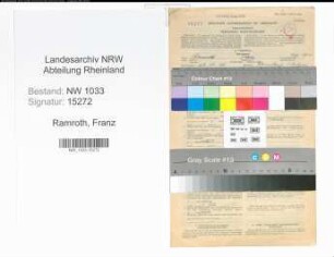 Entnazifizierung Franz Ramroth , geb. 22.10.1920 (Werkzeugmacher)