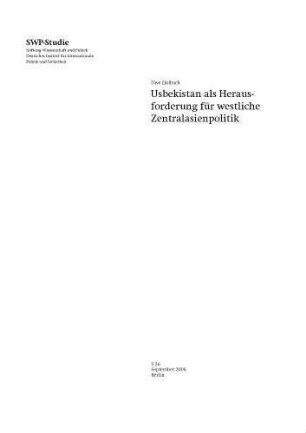Usbekistan als Herausforderung für westliche Zentralasienpolitik