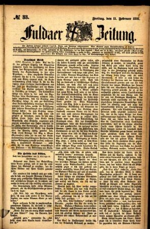 Ausgabe vom Freitag, den 11. Februar 1881.