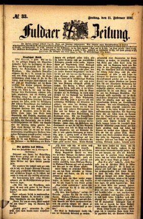 Ausgabe vom Freitag, den 11. Februar 1881.