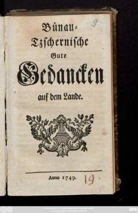 Bünau-Tzernische gute Gedancken auf dem Lande