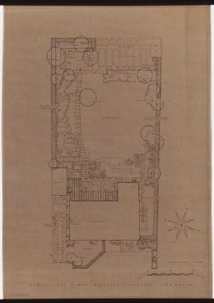 Garten Direktor Feldrappe, Chemnitz: Lageplan mit Gartenplan 1:100