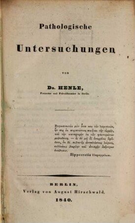 Pathologische Untersuchungen