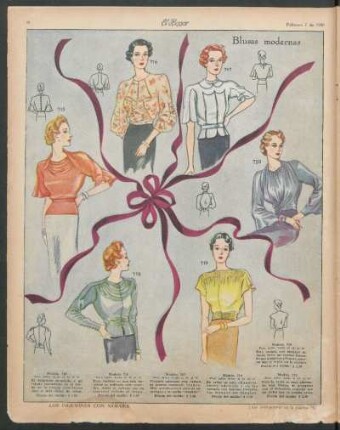 Los figurines con moldes : Blusas modernas