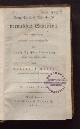 Bd. 3: Georg Christoph Lichtenberg's vermischte Schriften