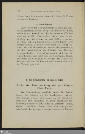 V. Die Fleischschau im engern Sinne