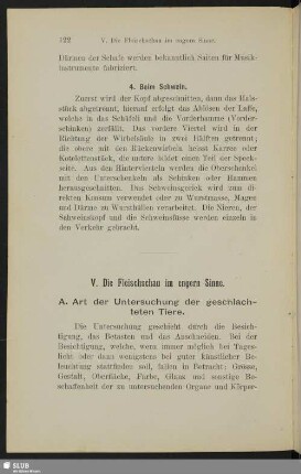 V. Die Fleischschau im engern Sinne