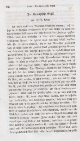 232-249 Die theologische Ethik von Dr. R. Rothe