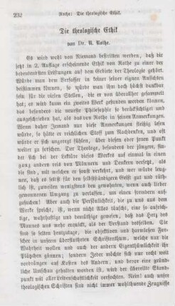 232-249 Die theologische Ethik von Dr. R. Rothe
