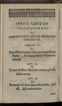 Series Capitum Tractationis