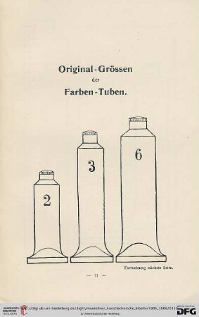 Original-Grössen der Farben-Tuben