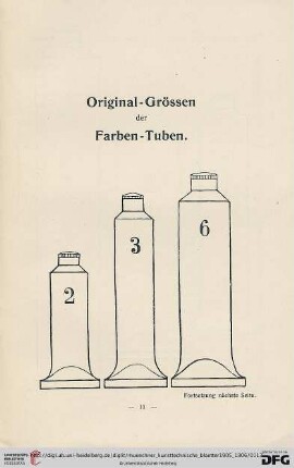 Original-Grössen der Farben-Tuben